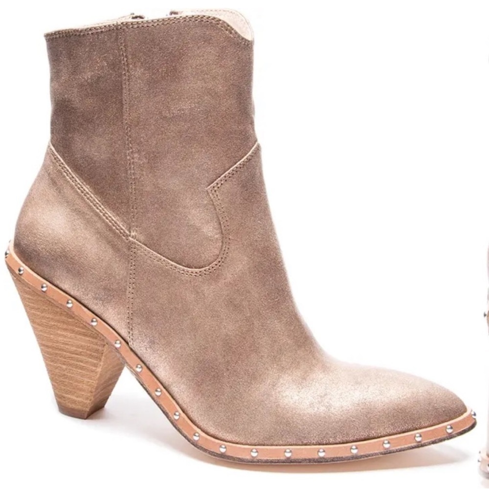 Metallic studded boots